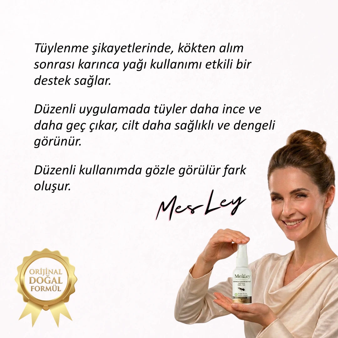 MesLey Naturals Karınca Yumurtası Yağı - İstenmeyen Tüylerle Vedalaşın!