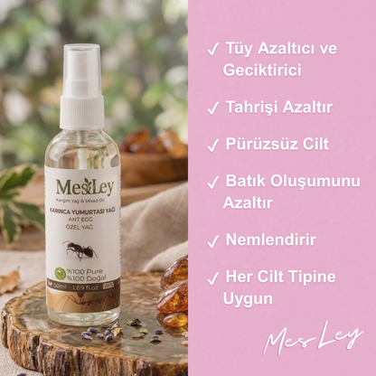 Mesley Naturals %100 Doğal Karınca Yumurtası Yağı – Tüy Karşıtı Bakım Serumu (50 ml)