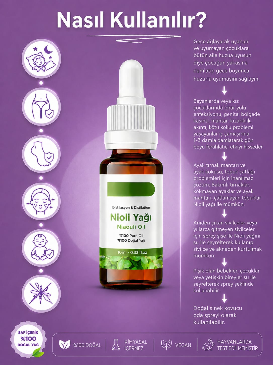 Mesley Naturals %100 Doğal Nioli Yağı – hijyen ve bakım serumu